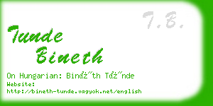 tunde bineth business card